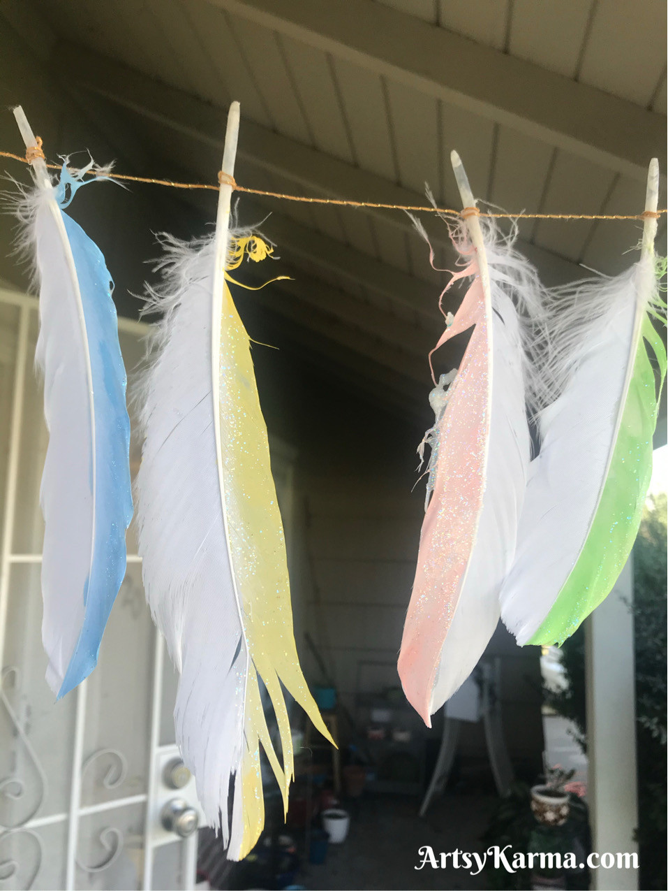 feather garland diy