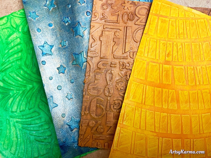 Technique instructions to make textured backgrounds for mixed media