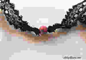 knotted bead lace necklace