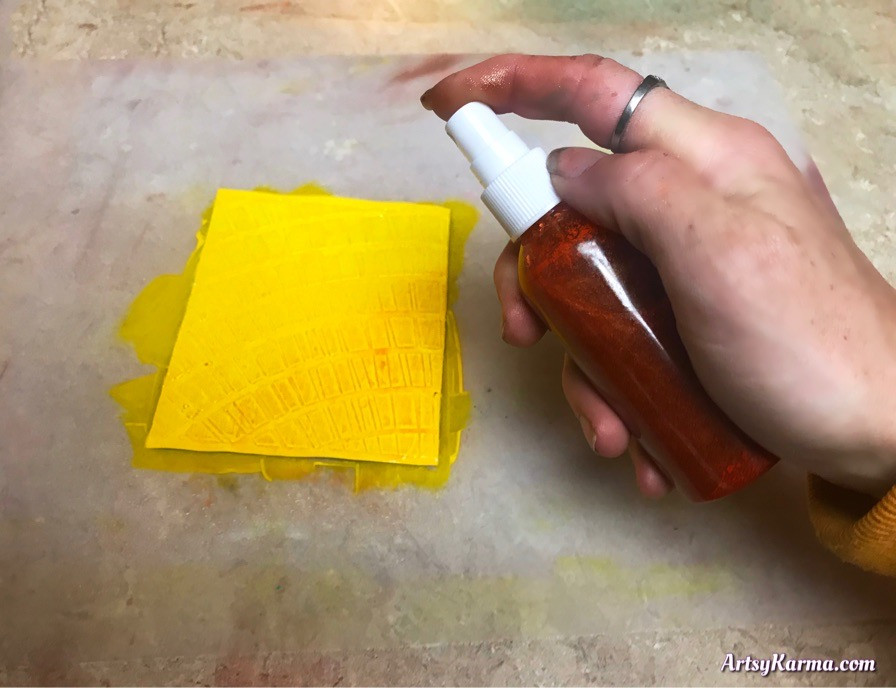 Discover what spray ink does to a textured background
