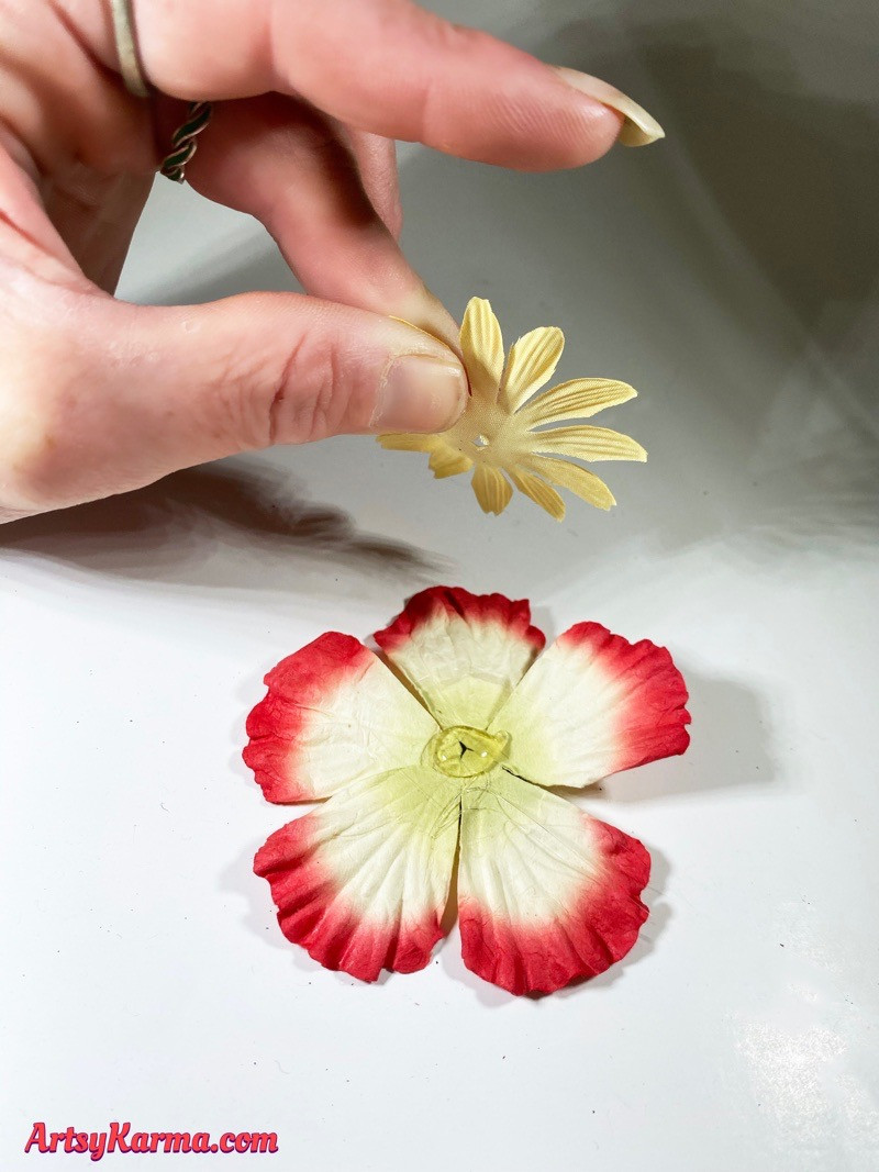 DIY craft with fake flowers
