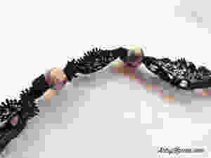 knotted lace and bead necklace