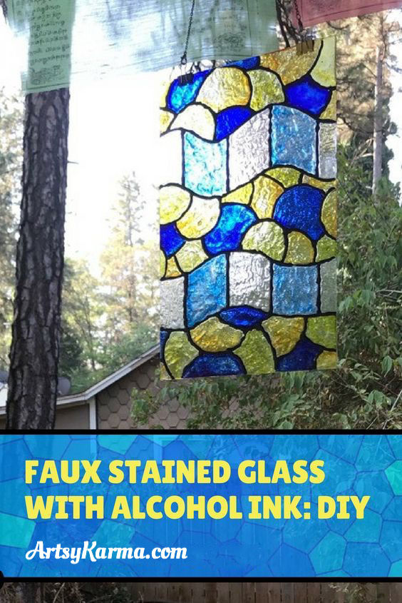 faux stained glass with alcohol ink