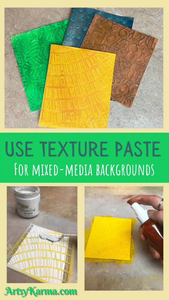 Backgrounds using texture paste for mixed media work