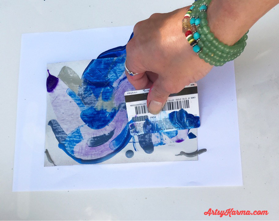 credit card painting technique