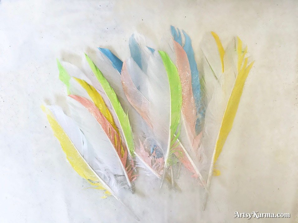 feathers for a bunting banner