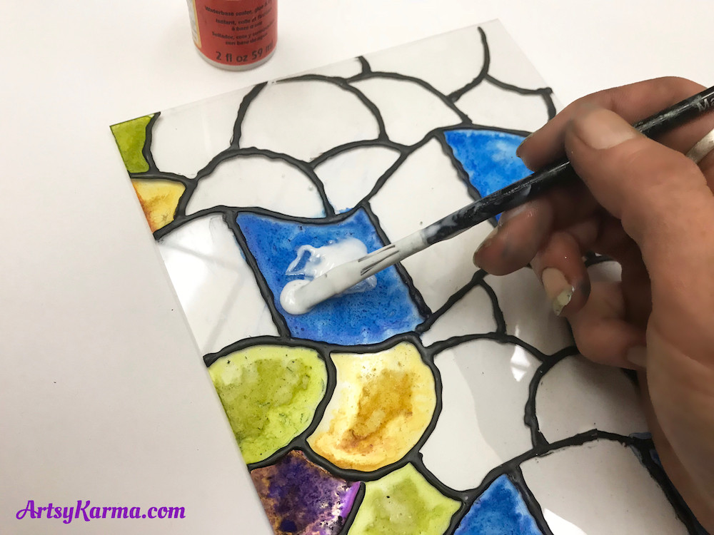 mod podge faux bevels glass