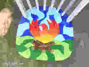 phoenix camp fire painting on chair