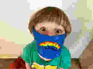 covid 19 mask with puffy paint