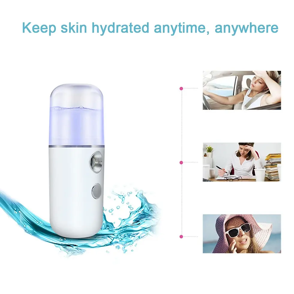 Thumbnail: USB Mist Facial Sprayer  Humidifier Rechargeable Nebulizer Face Steamer