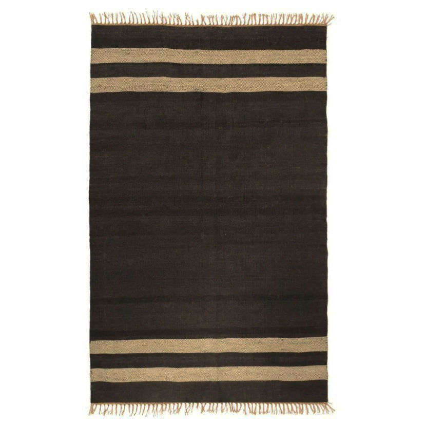 Tapis en jute anthracite & naturel