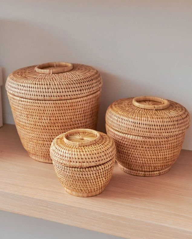 Panier avec couvercle tout naturel