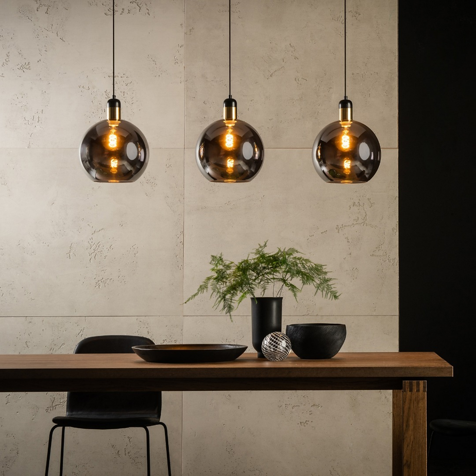 Suspension globe en verre fumé prix net