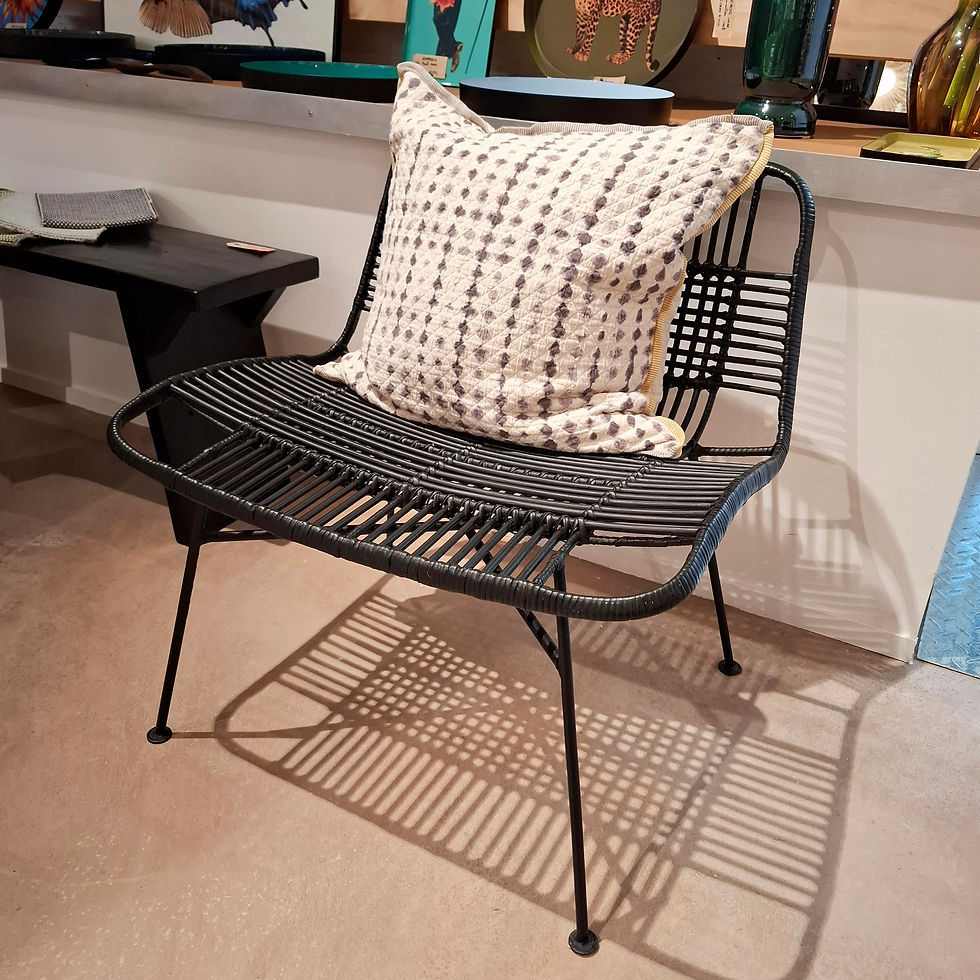 Fauteuil en rotin noir