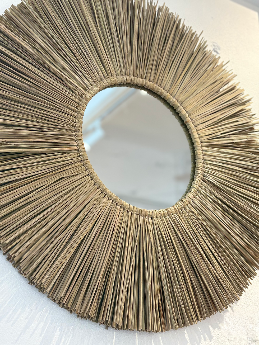 Miroir en raphia naturel -40%
