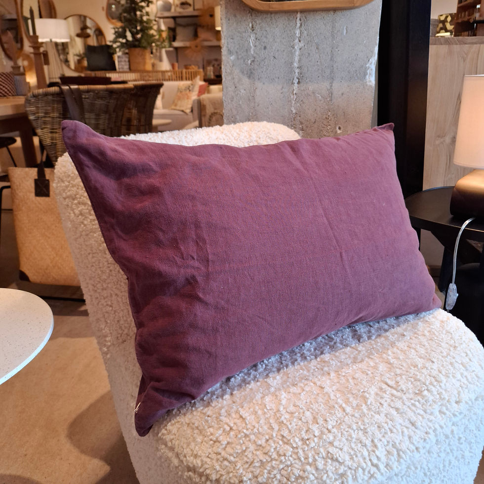 Coussin en lin bordeaux -20%