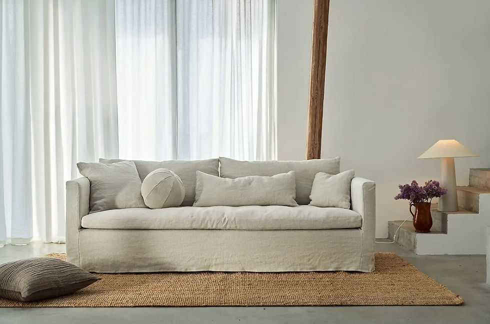 Canapé 3 places en lin écru