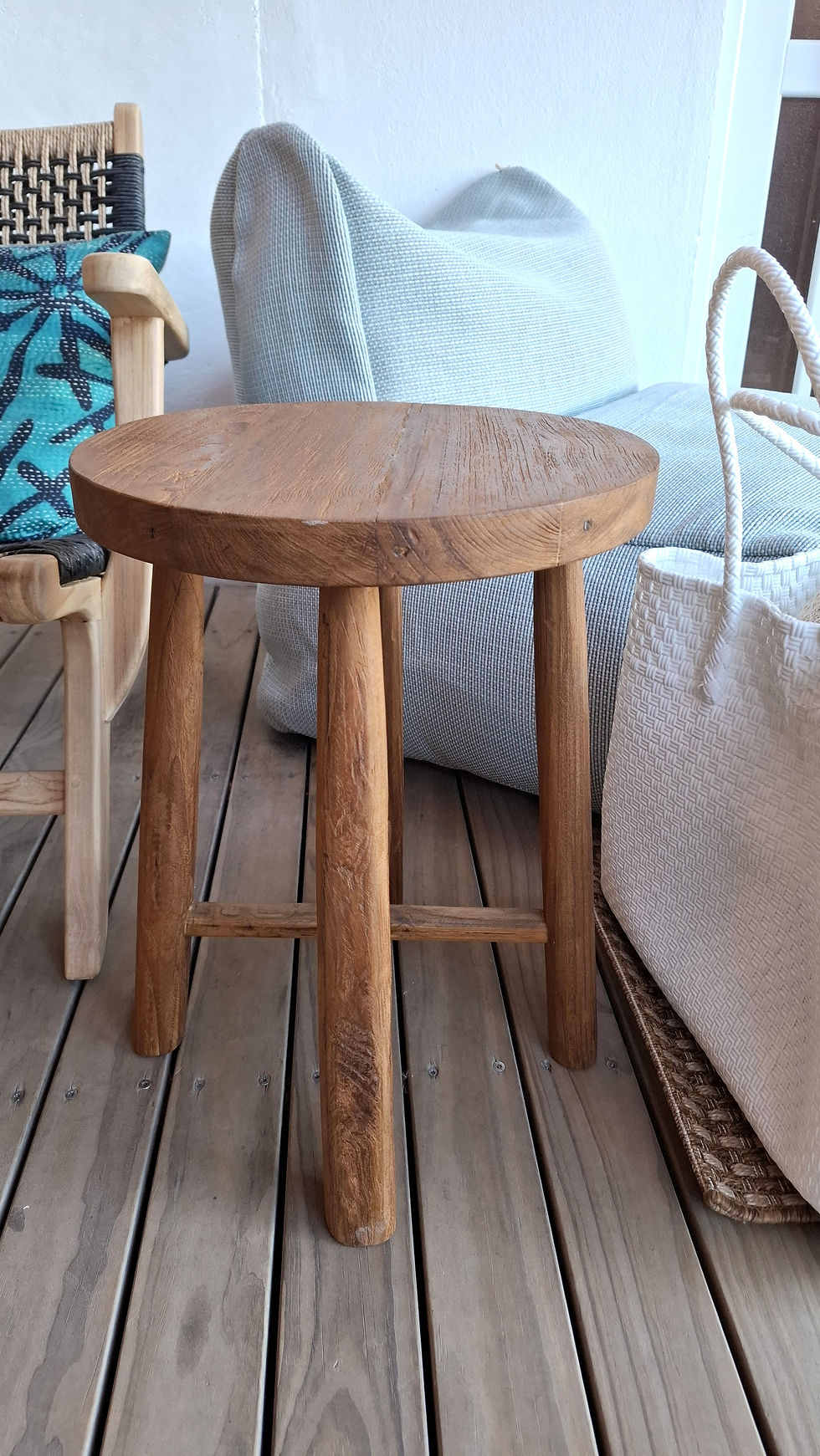 Tabouret rond en bois