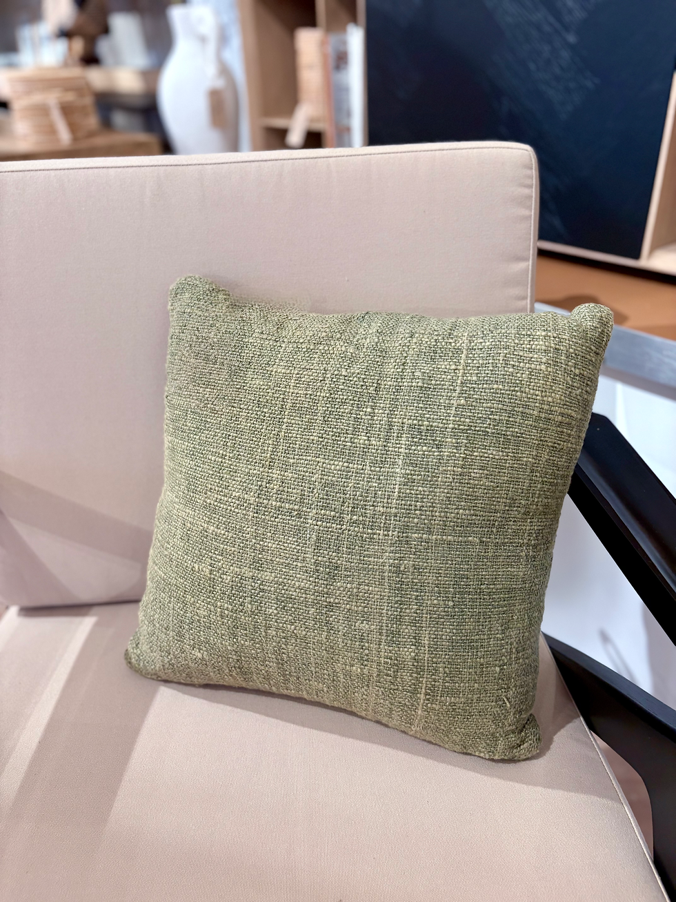 Coussin en coton kaki -50%