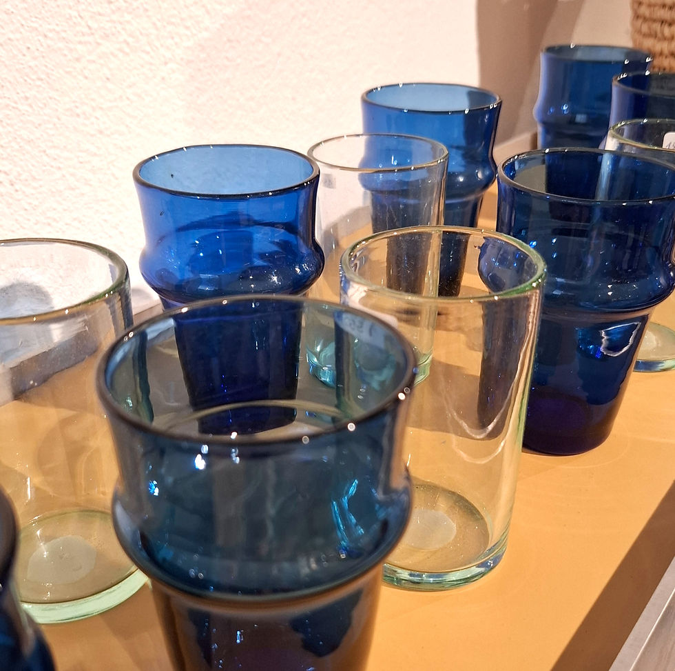 Verres bleu roi & transparents -30%