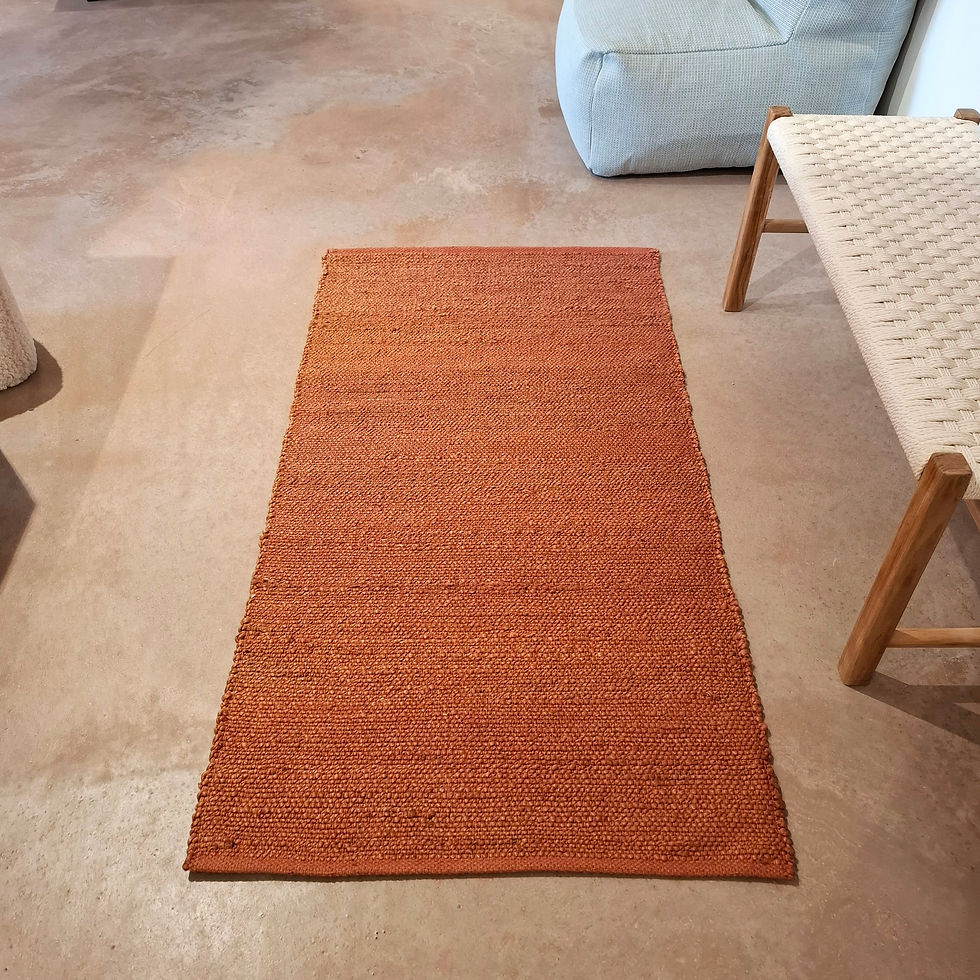 Tapis terracotta en chanvre