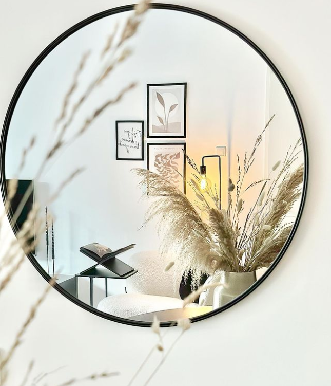 Miroir en métal noir