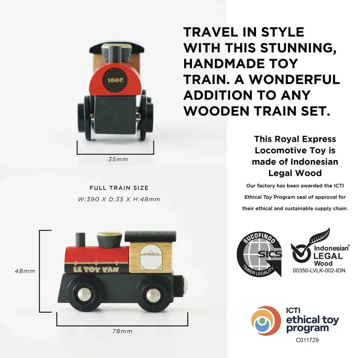 Thumbnail: Le Toy Van Royal Express Train & Carriages Wooden Set 2
