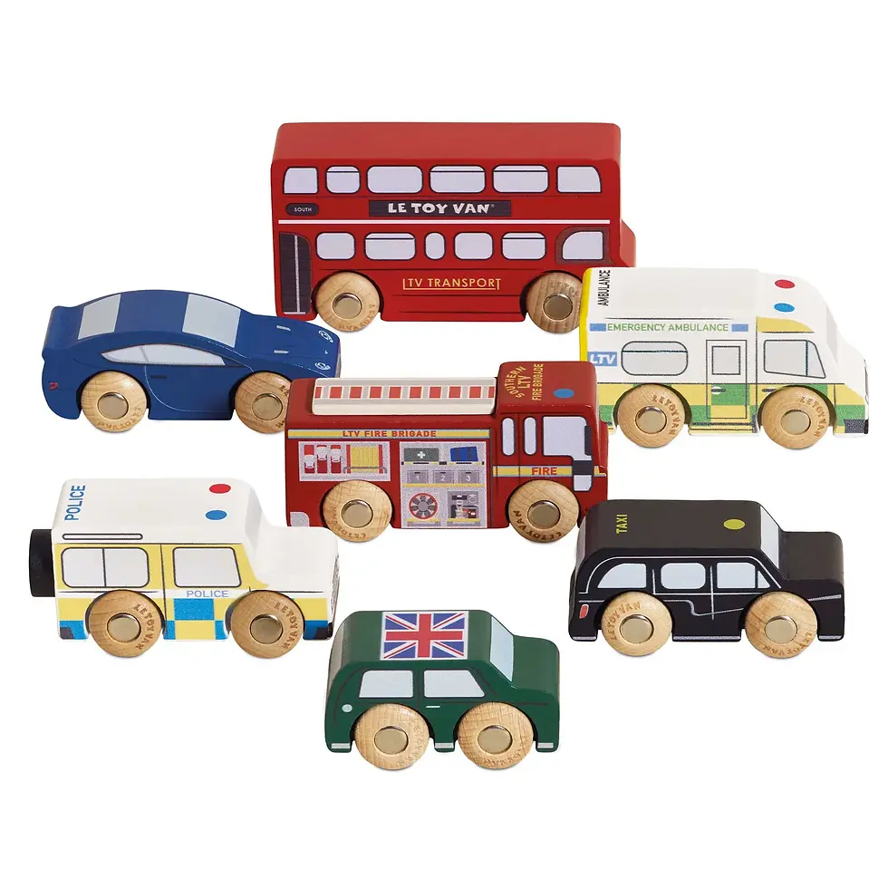 Le Toy Van Wooden London Car Set vehicles included