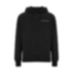 All black pull over Hoodie. ODF Definition. White statement and slogan