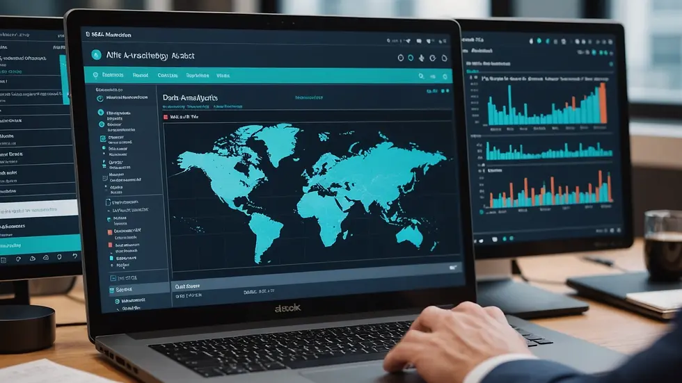 Close-up view of AI software interface displaying data analytics
