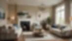 Eye-level view of a comfortable living room inviting conversation