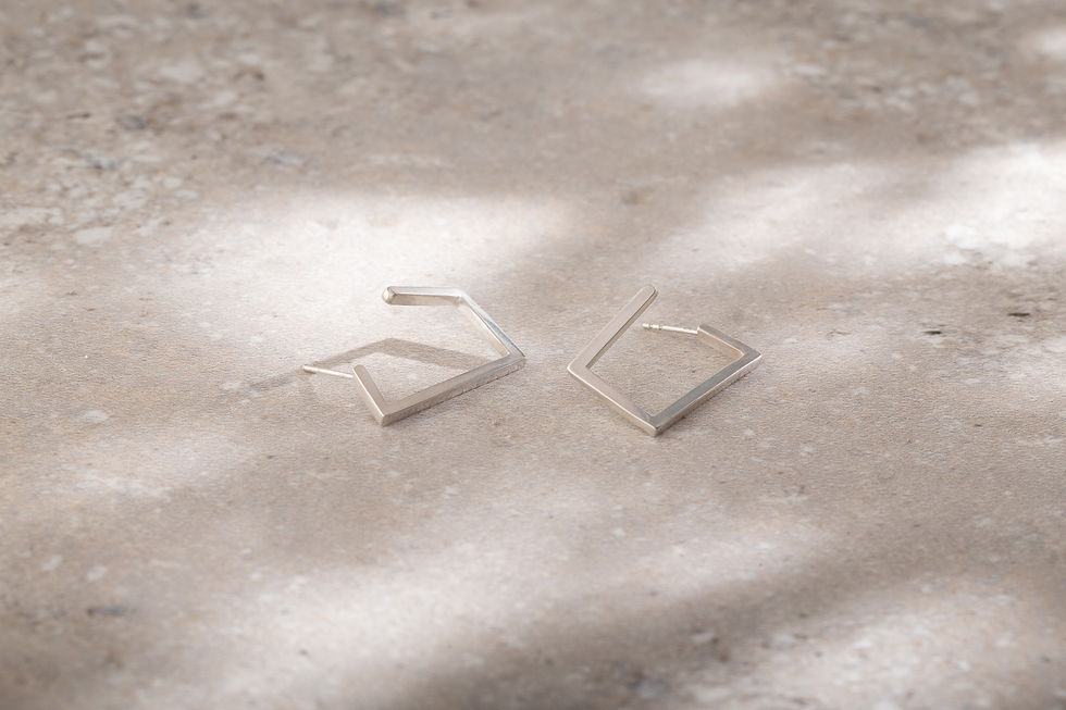 縮圖：Constructivism 結構主義2號 斜方耳環 Earrings No.2