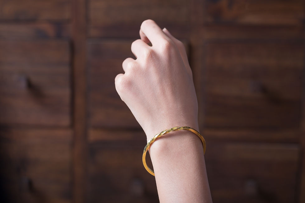 縮圖：流水黃銅手環 Flow & Twist Bangle