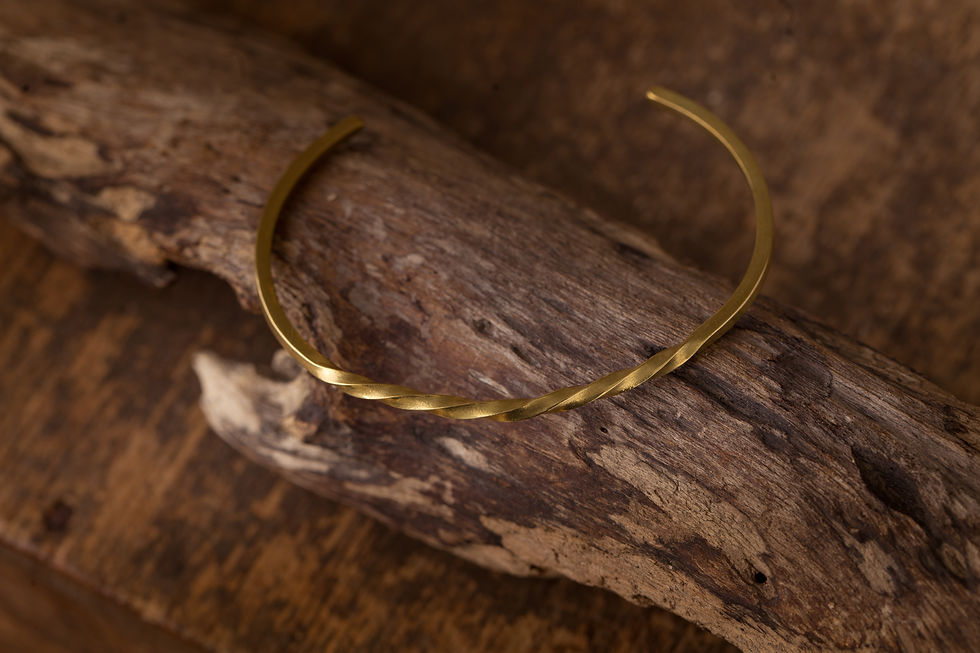 縮圖：流水黃銅手環 Flow & Twist Bangle
