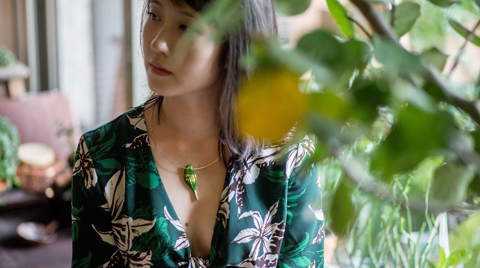 縮圖：Bird 鳥 金工手工 冷琺瑯絢彩 墜飾項圈 Color pendant/necklace