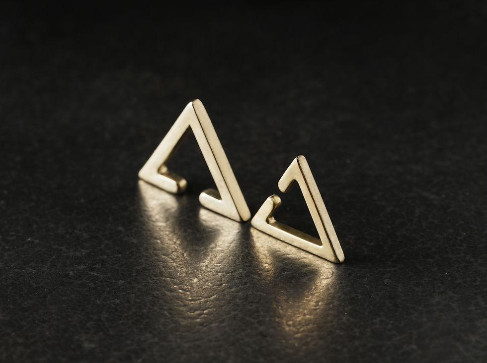縮圖：Constructivism 結構主義 三角黃銅耳扣 Triangle EarCuff
