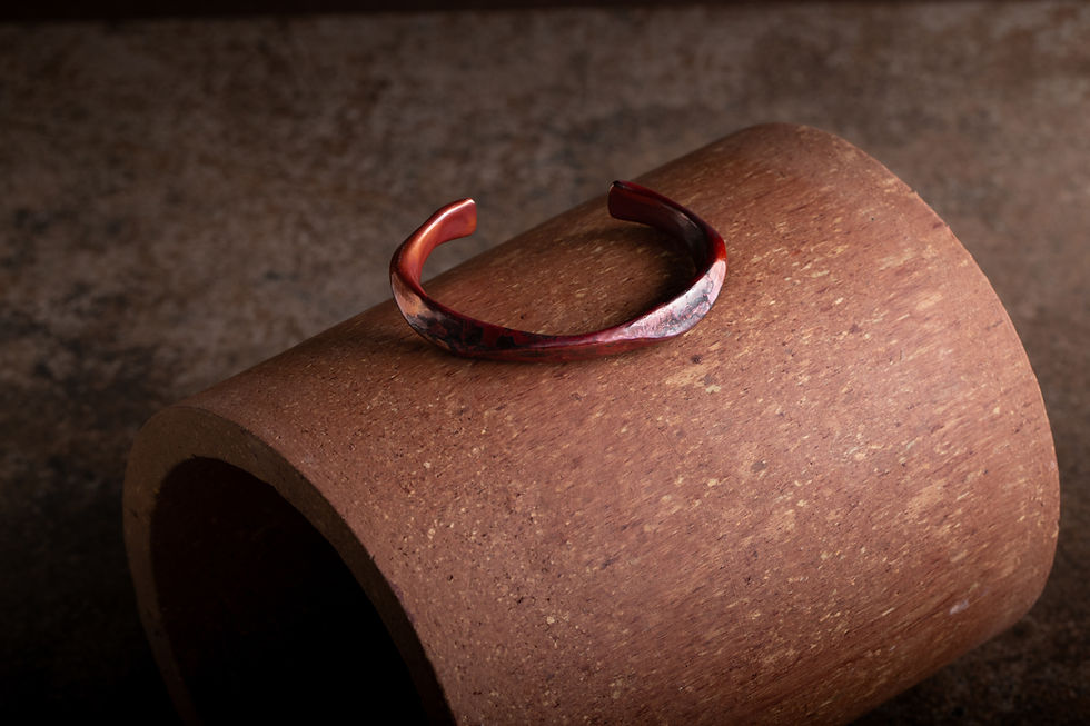 縮圖：熔岩紅 波浪紅銅手環 Wave Bangle