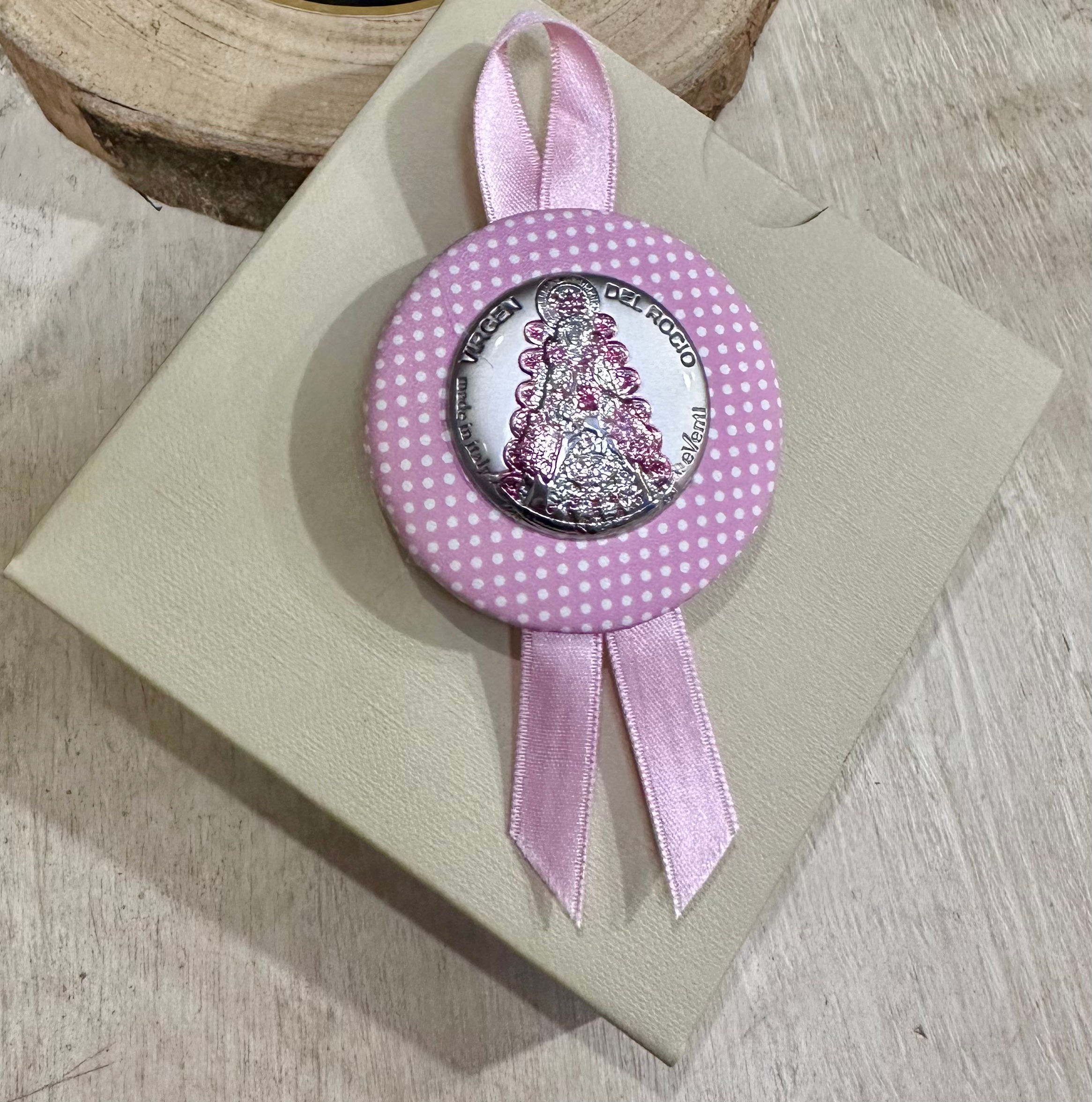 Medalla Lamina y Esmaltada en Plata Rosa 