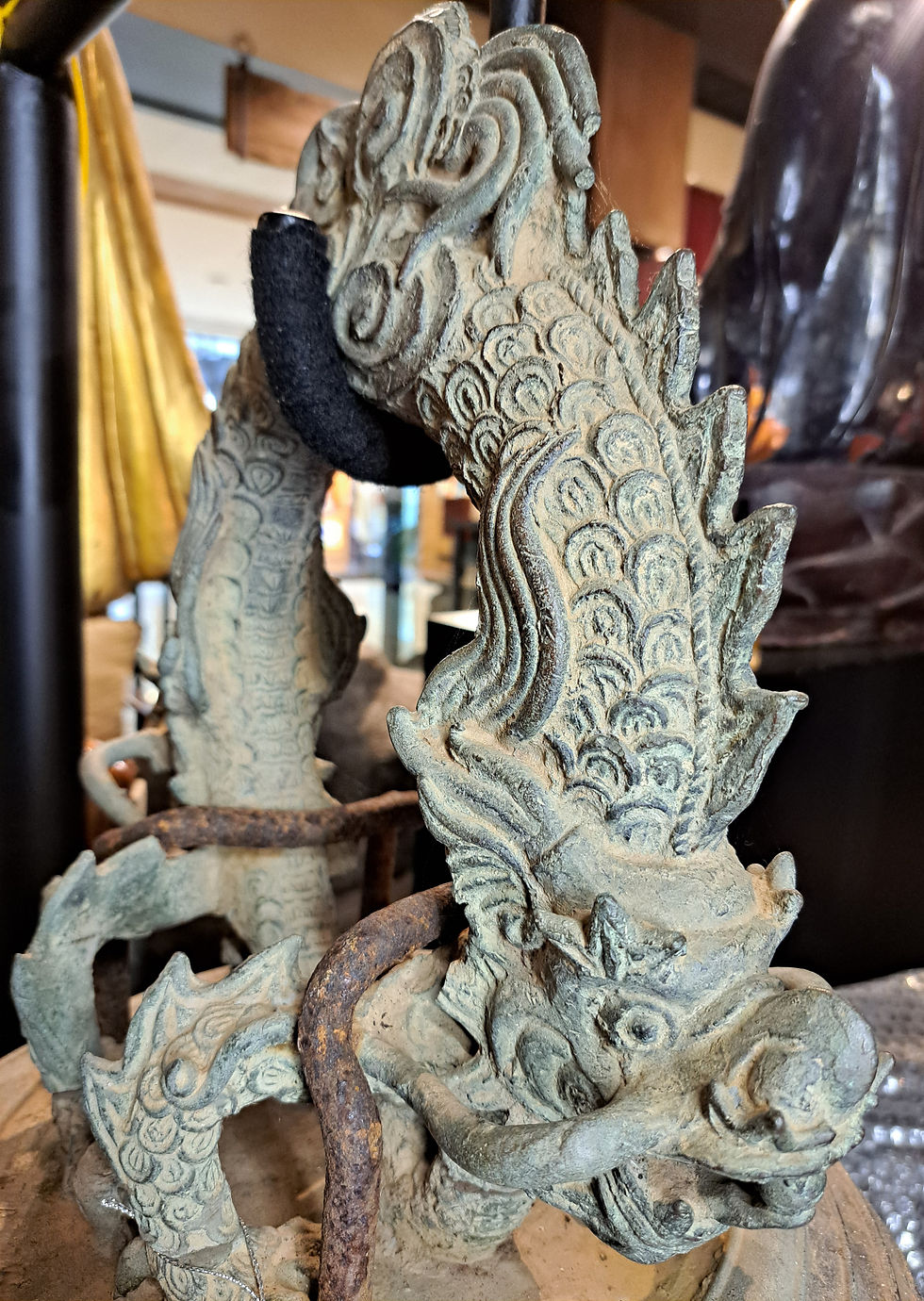 Thumbnail: CHINESE BRONZE BIG TEMPLE BELL WITH INSCRIPTIONS, 18th CENTURY,CHING DYNASTY.