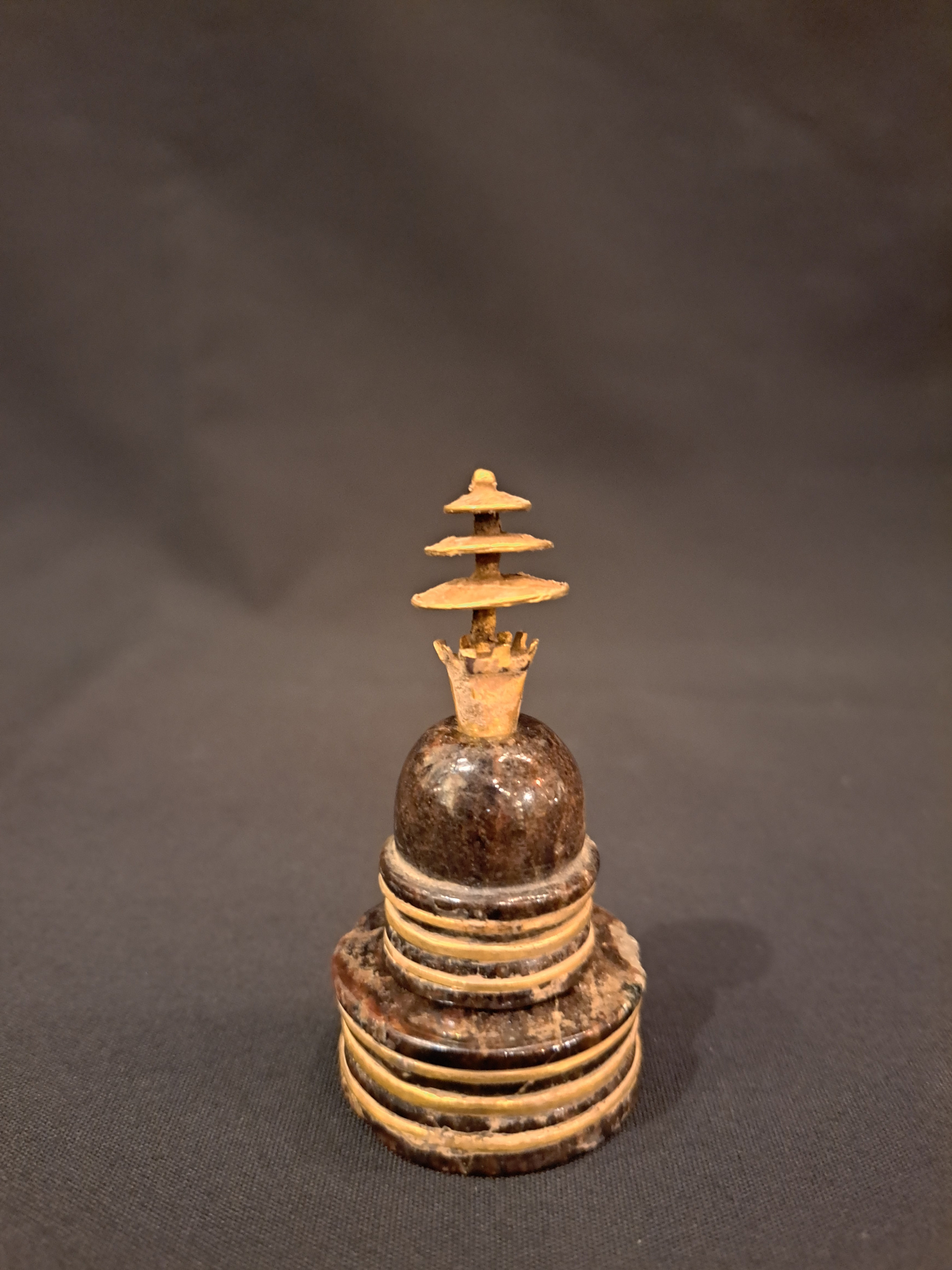 Pakistan, Ancient Gandhara Gold & Black Marble Stupa, 1st - 3rd Century.