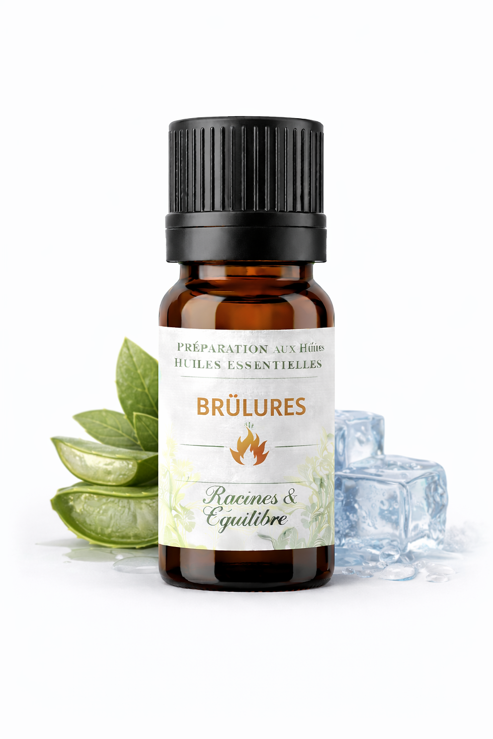 Préparation huiles essentielles brûlures et échauffements cutanés – apaisement de la peau – Racines & Équilibre