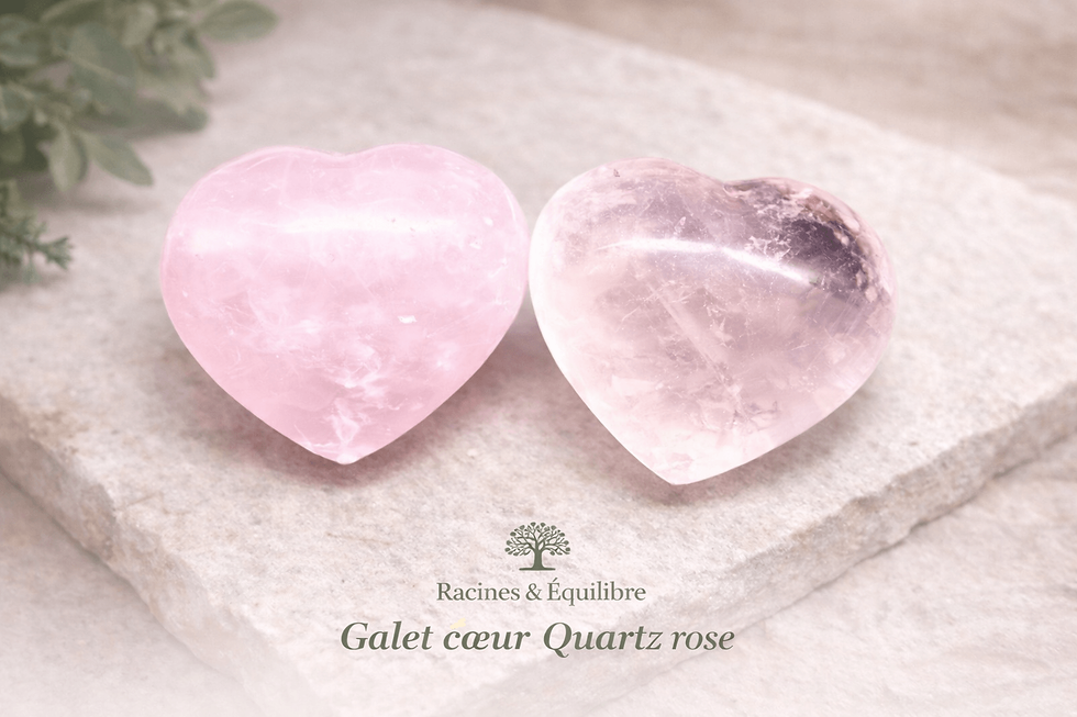 Galet coeur en quartz rose