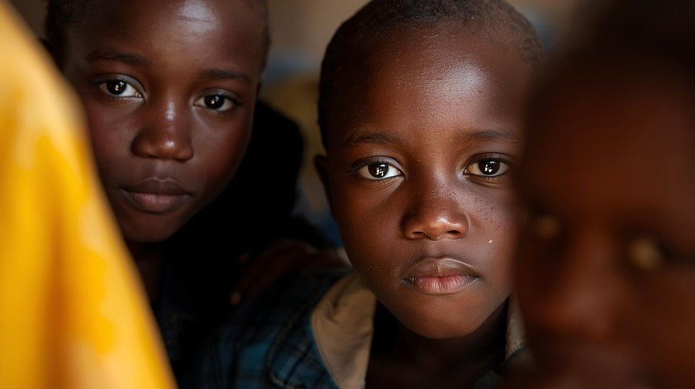 Young girls standing together and looking