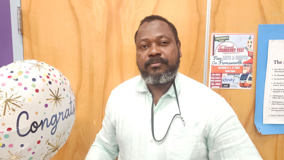 Honoring Employee of the Month, Lucmane Receit