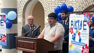 Brian Lopez Inspires at Trenton’s “Light It Up Blue” Event