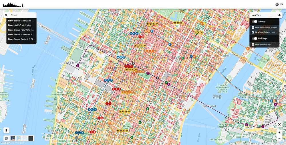 Mapify App created in a few minutes using New York City open data