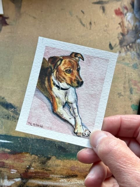 Titch, miniature memorial pet portrait