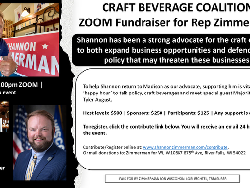 CRAFT BEER COALITION ZOOM FUNDRAISER FOR REP ZIMMERMAN