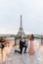 Romantic Paris proposal with Eiffel Tower