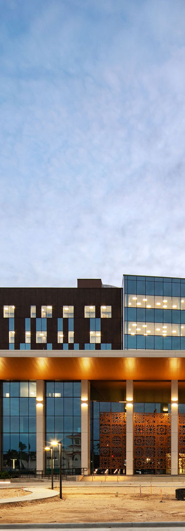 Front view of the new Hidalgo County Courthouse located in Edinburg, Texas.